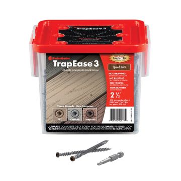 FastenMaster TrapEase 3 Composite Deck Screw - 350 Count - 2-1/2" - Lava Rock