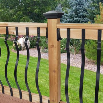 Textured Face Mount Belly Aluminum Balusters by DekPro - Crushed Black
