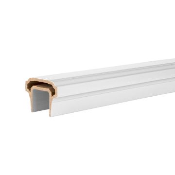 The Premier Rail by AZEK features a unique profile with a flat top rail look.