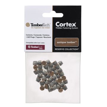 Cortex plugs are made from the exact same composite material as TimberTech deck boards for a perfect match