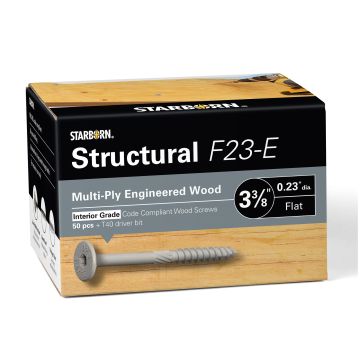 Starborn Industries Structural F23-E Multi-Ply Engineered Flat Head Wood Screw