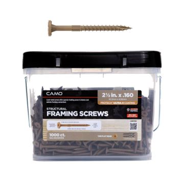 Get a tight, secure hold for all your wood-to-wood connections using CAMO's PROTECH® Ultra 4 coated Structural Framing Screws