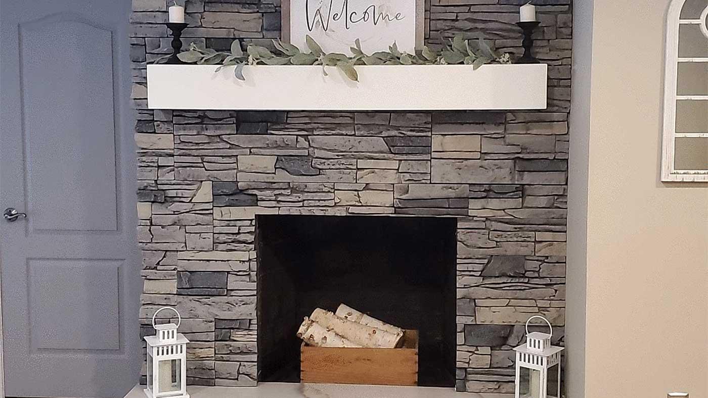 Fireplace Makeover with GenStone Faux Stone Panels