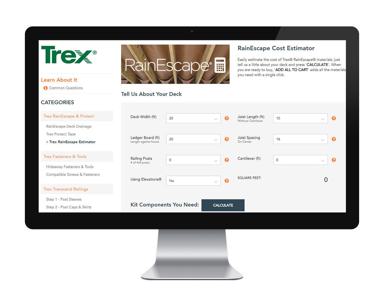 Calculate Your Trex RainEscape Materials for Free